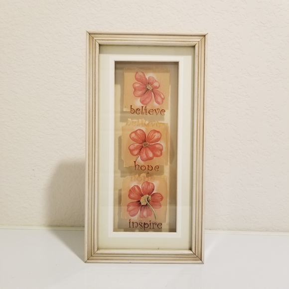 Vintage Wooden Framed Flowers Wall Decor, Flower Wood Frame Wall Art Decor - Picture 7 of 10